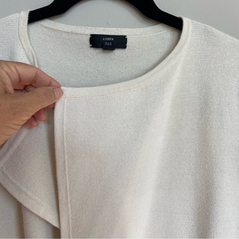 J. Crew 365 Cardigan Sweater, Creamy White, Open Front, Size M - Picture 2 of 7